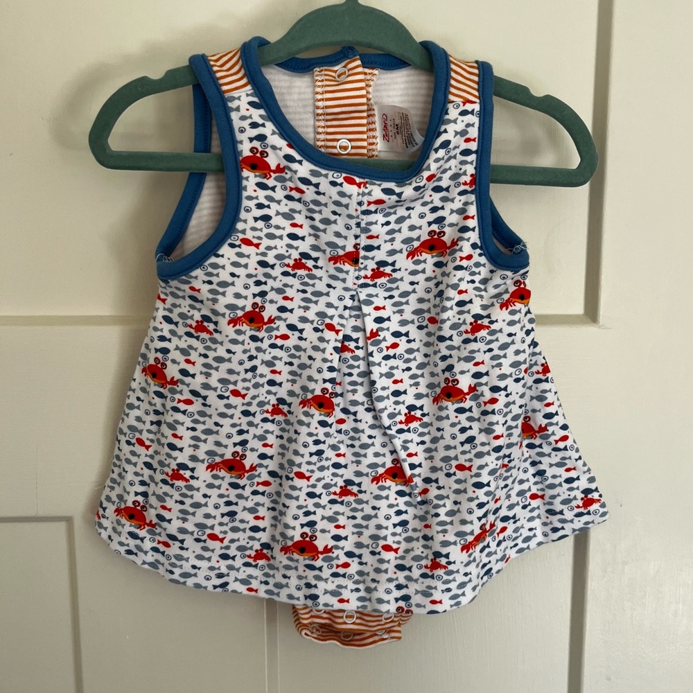 Zutano Crab Tank Dress with Bodysuit